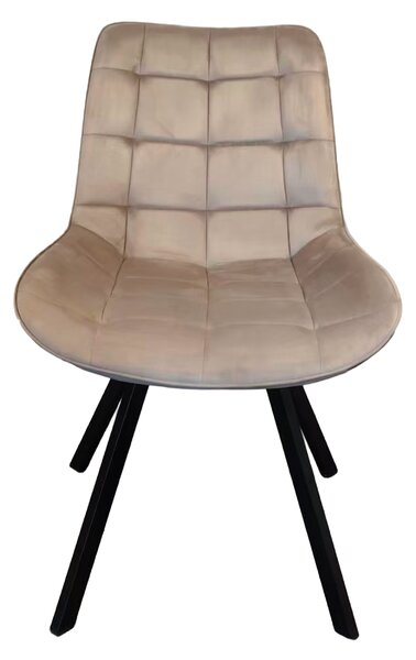 KONDELA Scaun de luat masa, ţesătură Velvet gri-maro Taupe/negru, SAMIRA