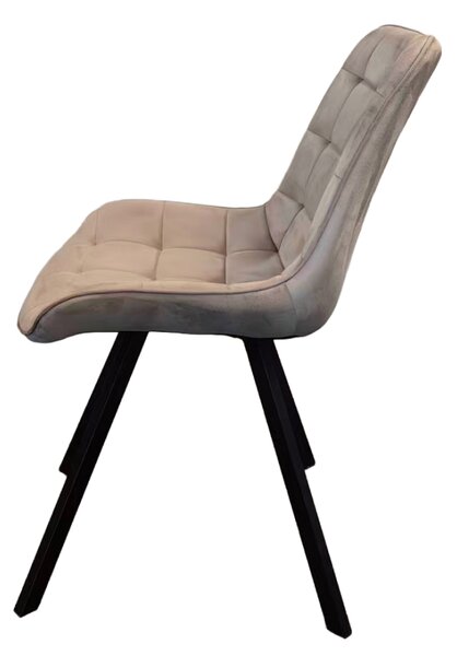 KONDELA Scaun de luat masa, ţesătură Velvet gri-maro Taupe/negru, SAMIRA