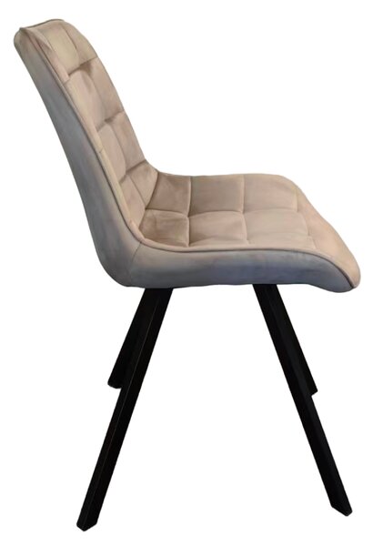KONDELA Scaun de luat masa, ţesătură Velvet gri-maro Taupe/negru, SAMIRA