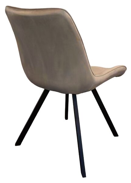 KONDELA Scaun de luat masa, ţesătură Velvet gri-maro Taupe/negru, SAMIRA
