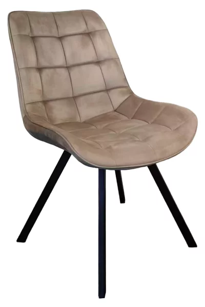 KONDELA Scaun de luat masa, ţesătură Velvet gri-maro Taupe/negru, SAMIRA