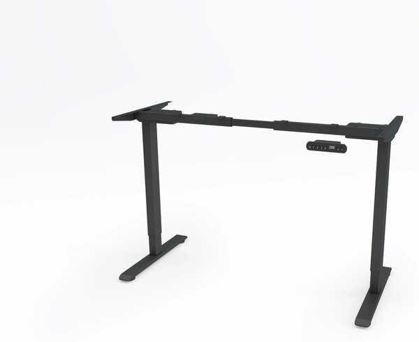 Birou reglabil electric Black TerrA6 Light, 2026 - cadrul Negru plus blat, 2 motoare, 2 Trepte de inaltime, inaltime 72-115 cm, senzor de coliziune