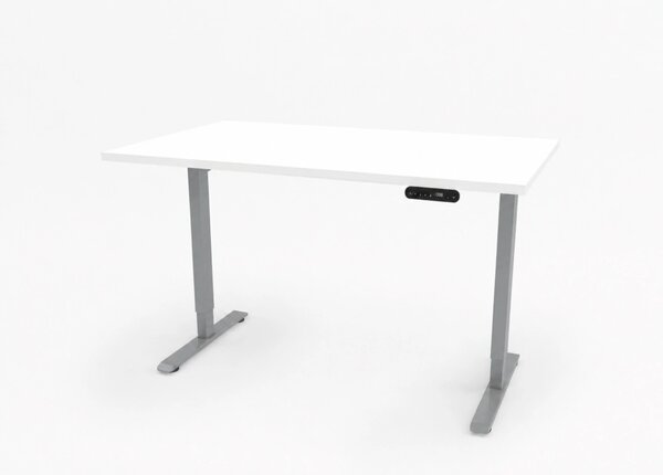 Birou reglabil electric Aluminium TerrA6 Light 2026 - culoare Aluminiu/Gri, 2 motoare, 2 Trepte de inaltime, inaltime 72-115 cm, senzor de coliziune