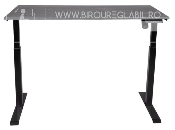 Birou reglabil electric TerrA3 s BLACK - profil pătrat , 1 motor, cadrul negru