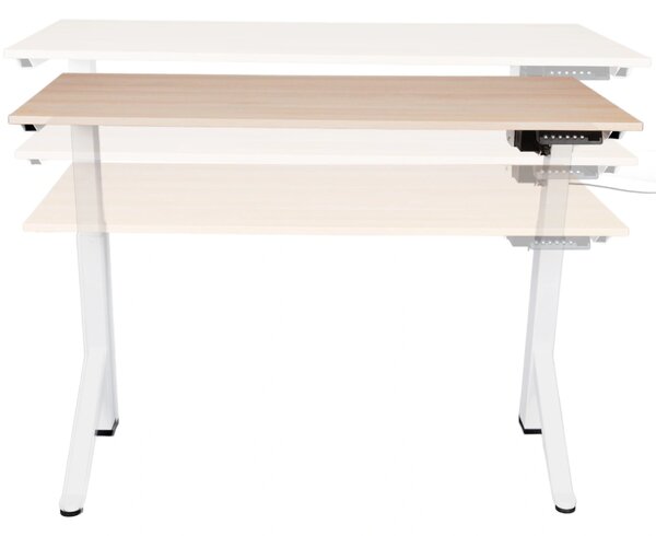 Birou reglabil electric TerrA2Y WHITE-cadru in Y, profil cadru alb