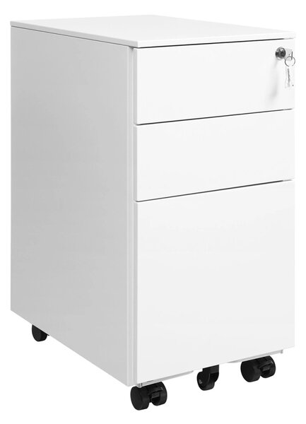 RollBox metalic -WHITE31 – casetiera metalica de birou -3 sertare model Drept