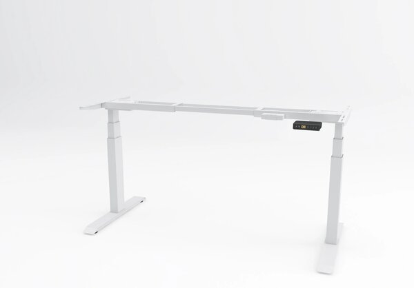 Birou reglabil pe inaltime TerrA7 WHITE - 2 motoare, profil dreptunghiular, culoare cadru Alb