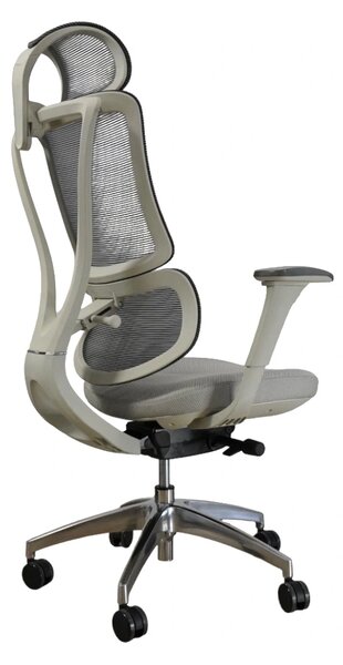 Ergodynamic Star Plus - Light Grey - Scaun de birou 4D, sezut translatie, suport lombar ajustabil 7 cm