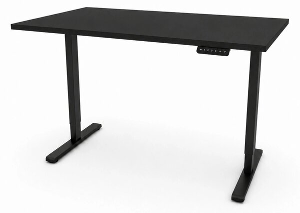 Birou reglabil pe inaltime TerrA2DS BLACK - profil dreptunghiular , profil cadru Negru