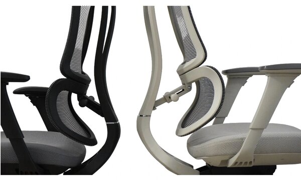 Ergodynamic Star Plus - Light Grey - Scaun de birou 4D, sezut translatie, suport lombar ajustabil 7 cm