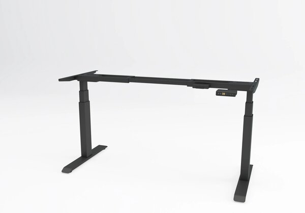 Birou reglabil pe inaltime TerrA7 BLACK- 2 motoare, profil dreptunghiular, Negru