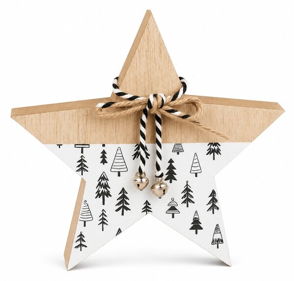 Stea de Craciun din lemn NORDIC FOREST 15,5 cm