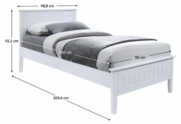 KONDELA Pat, alb, 90x200, MIDEA