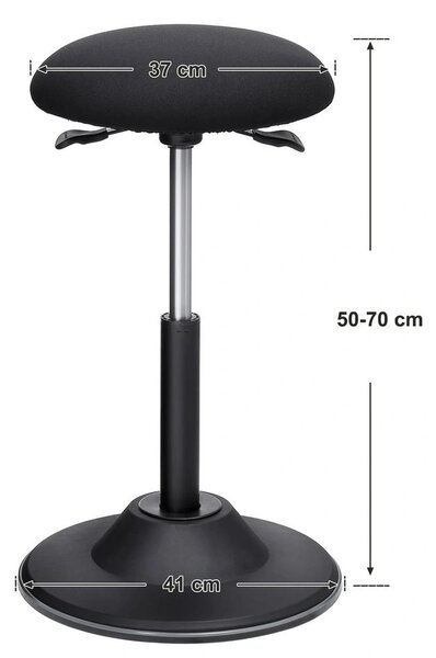 Taburet de birou reglabil pe înălțime 50-70 cm, cu inel de bază antiderapant, fara spatar sau brate