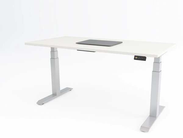 Birou reglabil pe inaltime TerrA9 Performance WHITE- 2 motoare marca Timotion + aplicatie bluetooth, CADRU ALB