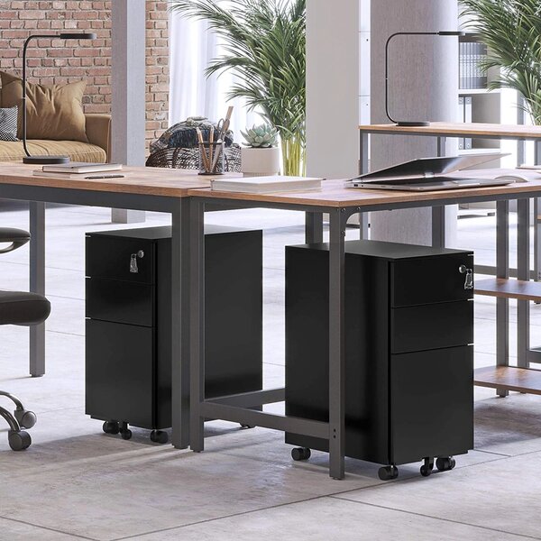 RollBox metalic -Black31 – casetiera metalica de birou -3 sertare model Drept