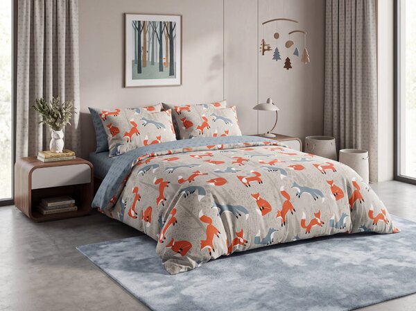 Lenjerie de pat din bumbac FOXIVA gri Dimensiunile lenjeriei: 70 x 90 cm | 140 x 200 cm