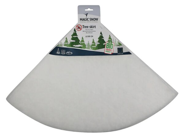 Husa pentru suport brad de Craciun WHITE WINTER 100 cm, alb