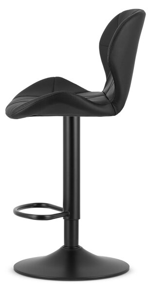 Scaun de bar negru WEST din piele ecologica cu picior negru