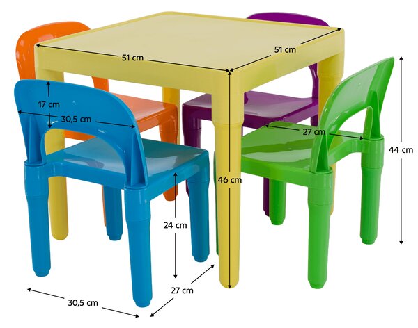 KONDELA Set pentru copii 1 + 4, multicolor, ZILBO