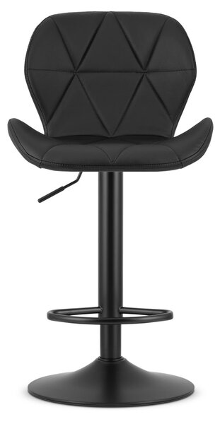 Scaun de bar negru WEST din piele ecologica cu picior negru