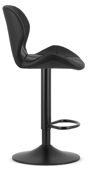 Scaun de bar negru WEST din piele ecologica cu picior negru