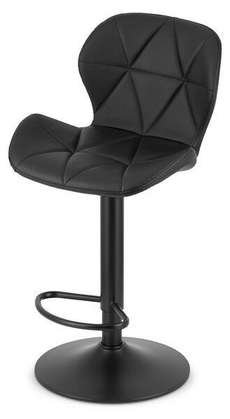 Scaun de bar negru WEST din piele ecologica cu picior negru