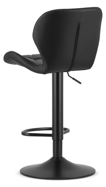 Scaun de bar negru WEST din piele ecologica cu picior negru