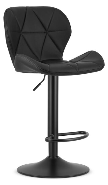 Scaun de bar negru WEST din piele ecologica cu picior negru