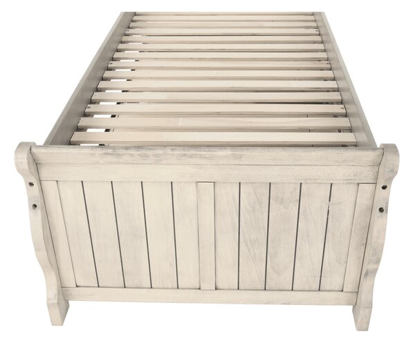 KONDELA Pat cu pat suplimentar, alb antic, 90x200, ANTIKO