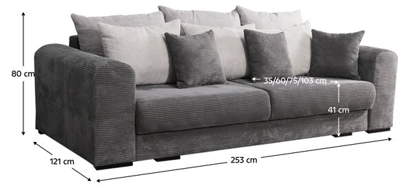 KONDELA Canapea foarte spaţioasă, gri/gri deschis/bej, GILEN BIG SOFA