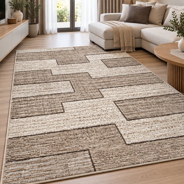 Model Fashion 32002 120, Covor Dreptunghiular, Crem Maro 80x150