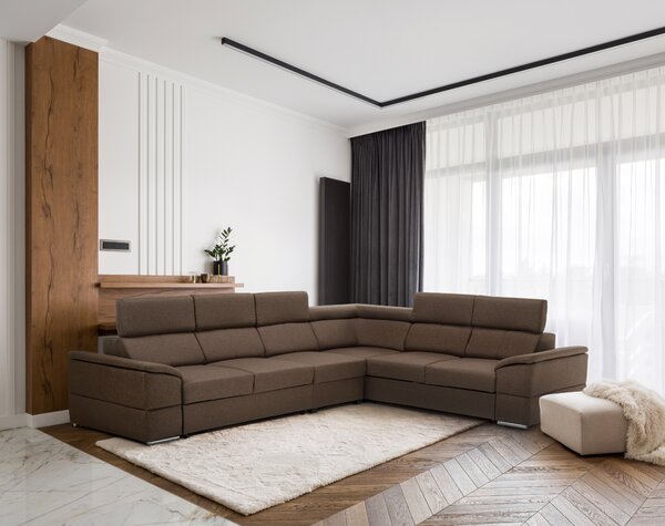 KONDELA Colţar, gri-maro Taupe, SEGORIA LUX