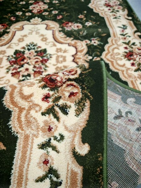 Covor Lotos 570, Model Sufragerie, Verde Verde, Dreptunghi, 100x200