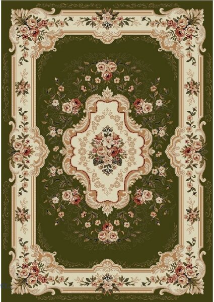 Covor Lotos 570, Model Sufragerie, Verde Verde, Dreptunghi, 100x200