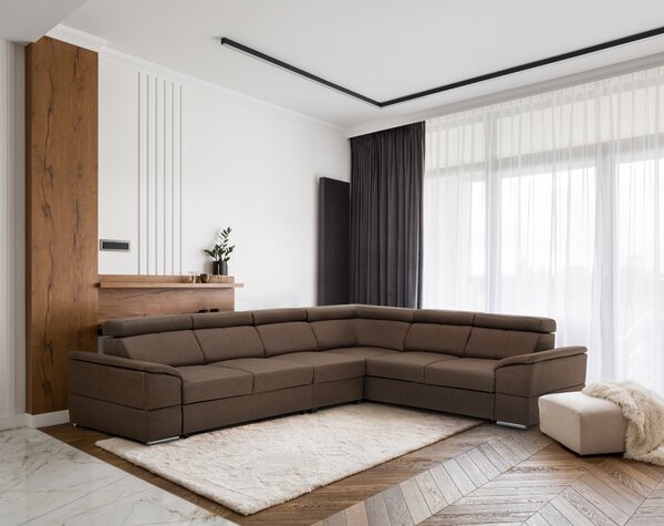 KONDELA Colţar, gri-maro Taupe, SEGORIA LUX