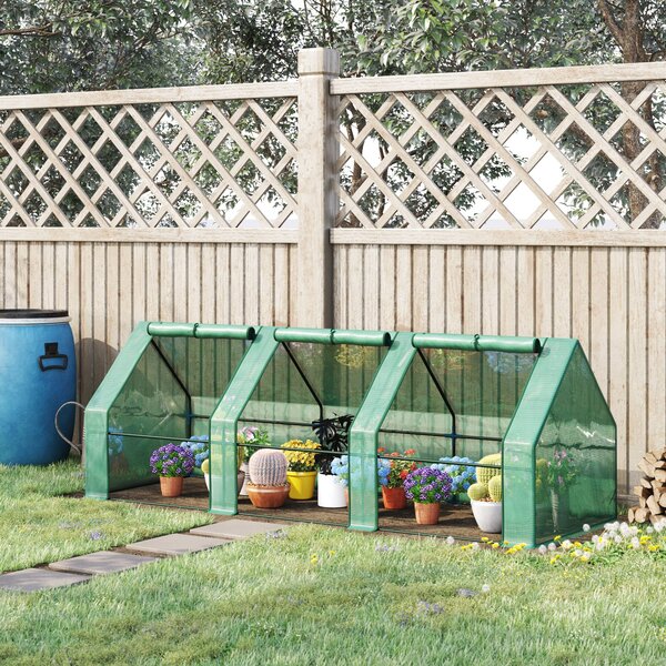Outsunny sera gradina cu prelata, 270x90x90cm, verde | Aosom Romania