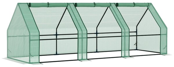 Outsunny sera gradina cu prelata, 270x90x90cm, verde | Aosom Romania