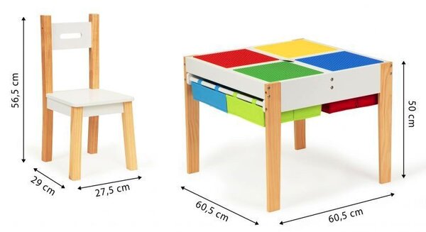 Set masă și scaune pentru copii colorat