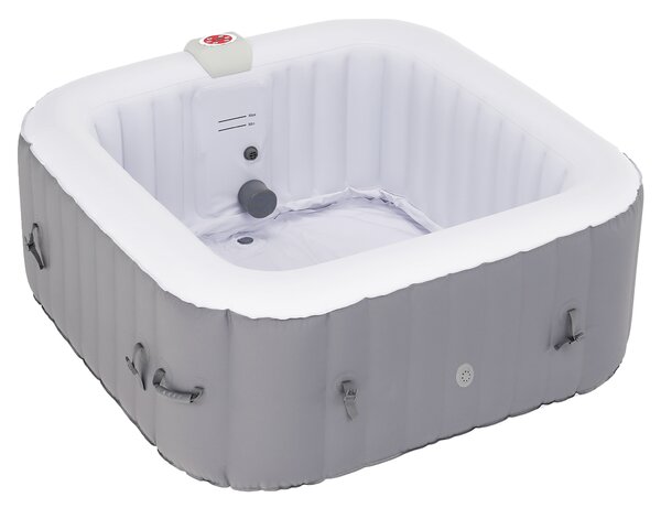 KONDELA Cada cu hidromasaj gonflabil, gri/alb, 2-4 pers., 600 l, KAMINO NEW TYP 3