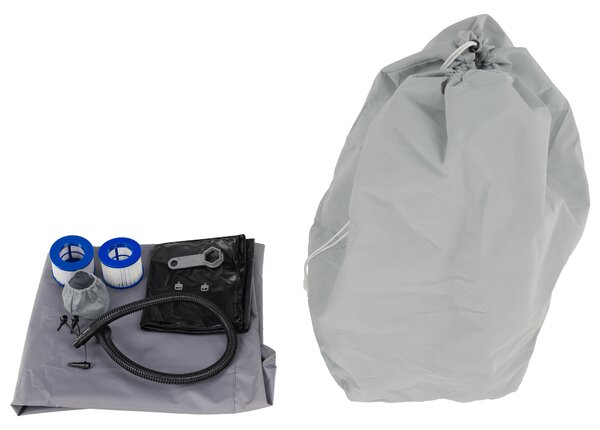 KONDELA Cada cu hidromasaj gonflabil, gri/alb, 2-4 pers., 600 l, KAMINO NEW TYP 3