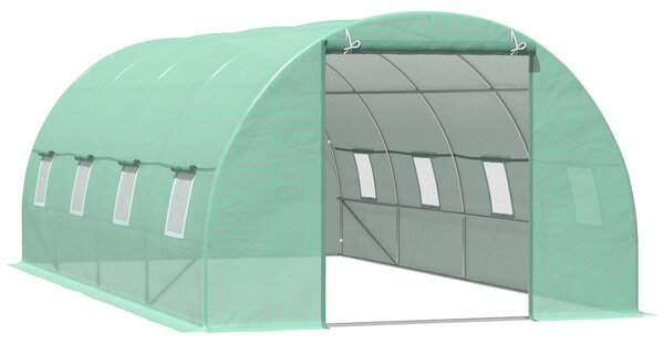 Sera tip Tunel pentru Plante Outsunny, Verde, sera de gradina | Aosom Romania