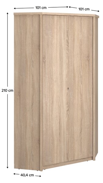 KONDELA Dulap de colţ 2D, stejar sonoma, NORTY TYP 27