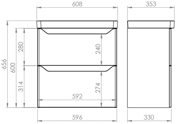 Elita Helo lavoar cu dulap 60.8 cm bej RE020600207020
