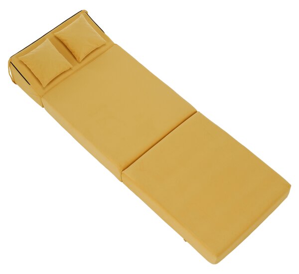 KONDELA Saltea pliabilă/fotoliu extensibil, 2 in 1, galben, PELOS