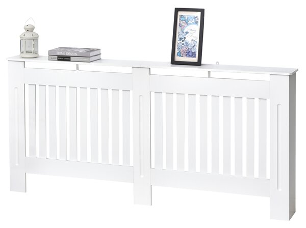 HOMCOM Carcasă Modernă pentru Calorifer din MDF Stratificat, Carcasă Calorifer pentru Casă și Birou, 172x19x81 cm, Alb | Aosom Romania