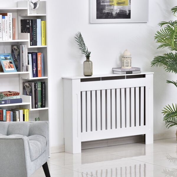HOMCOM masca de calorifer, din lemn MDF, 112x19x81cm, alb | AOSOM RO