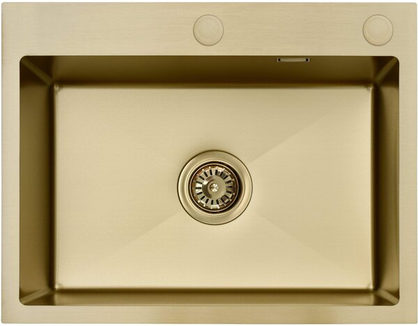 Ruvetti Look chiuveta cu dozator 58x45 cm auriu 5003L_PVD_CH60_W