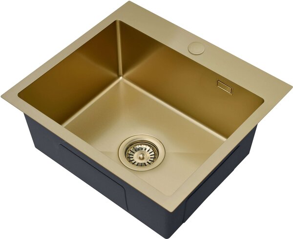 Ruvetti Look chiuveta din otel 50x45 cm auriu 5003L_PVD_CH50_W