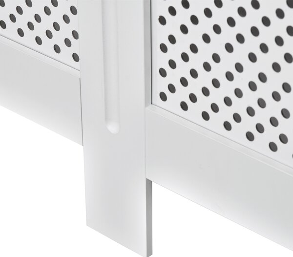 HOMCOM Carcasă Modernă pentru Calorifer, Model cu Gratii din MDF, Design cu Lamele pentru Casă și Birou, 111,5x82x19 cm, Alb | Aosom Romania